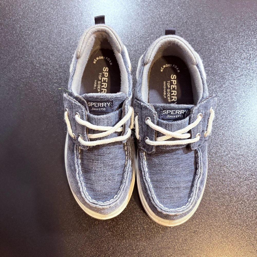 Sperry Kids Blue Sneakers textile slip on size 11 unisex boat shoe preppy - Picture 1 of 5